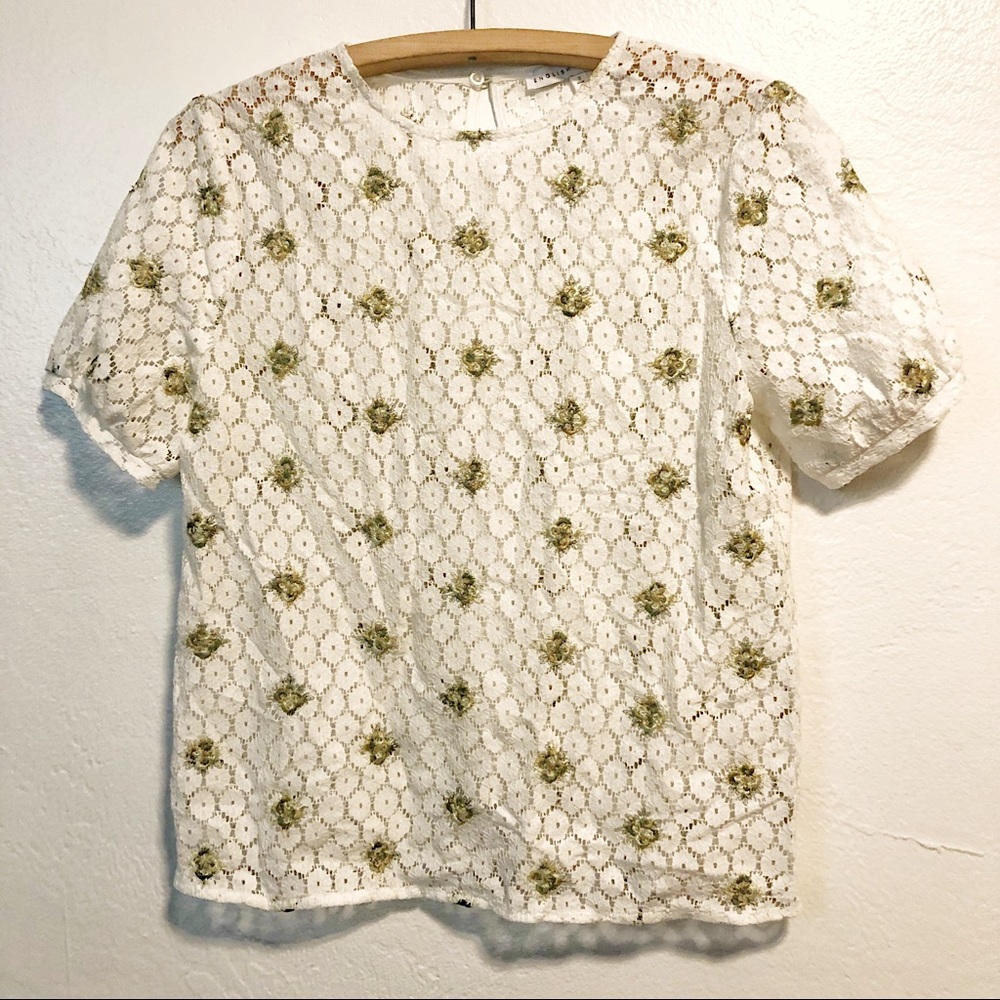 English Factory Crochet Floral Top Women’s Small